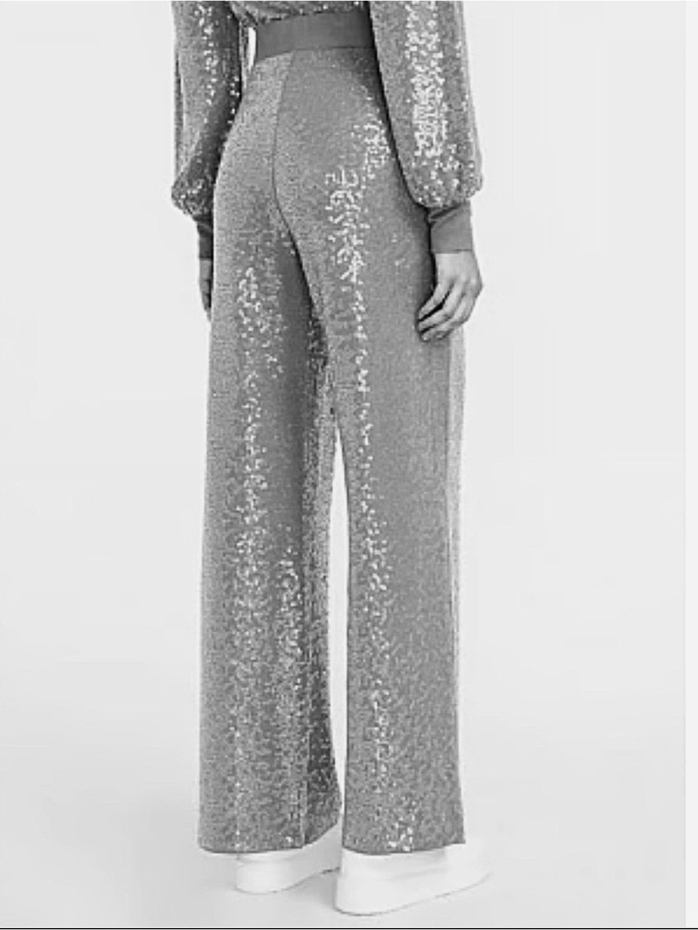 New EXPRESS sequin wide leg, pull-on gray pants - Picture 4 of 8